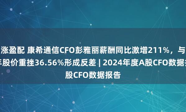 涨盈配 康希通信CFO彭雅丽薪酬同比激增211%，与全年股价重挫36.56%形成反差 | 2024年度A股CFO数据报告